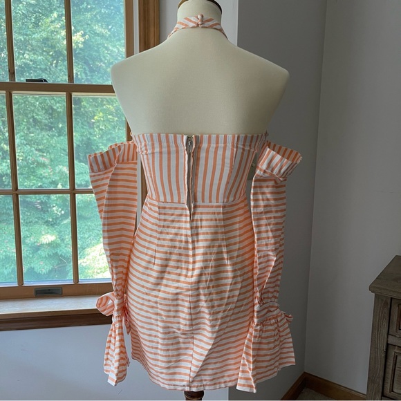 SAINTS + SECRETS Orange Striped Dress - Picture 6 of 9